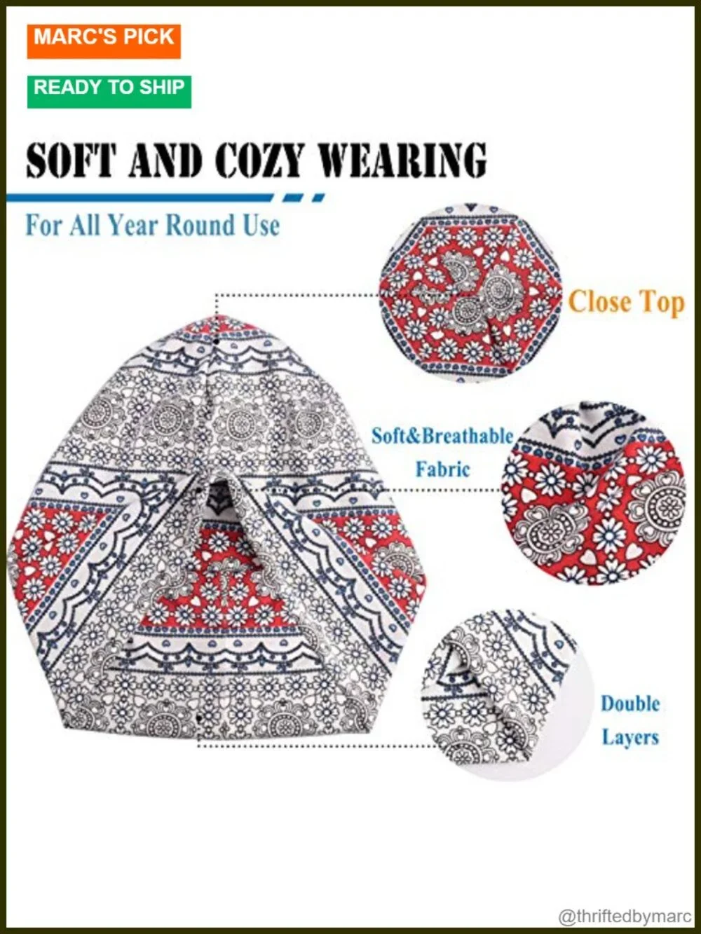 Double Layer Slouchy Beanie Soft Lightweight Running Skull Hat Unisex